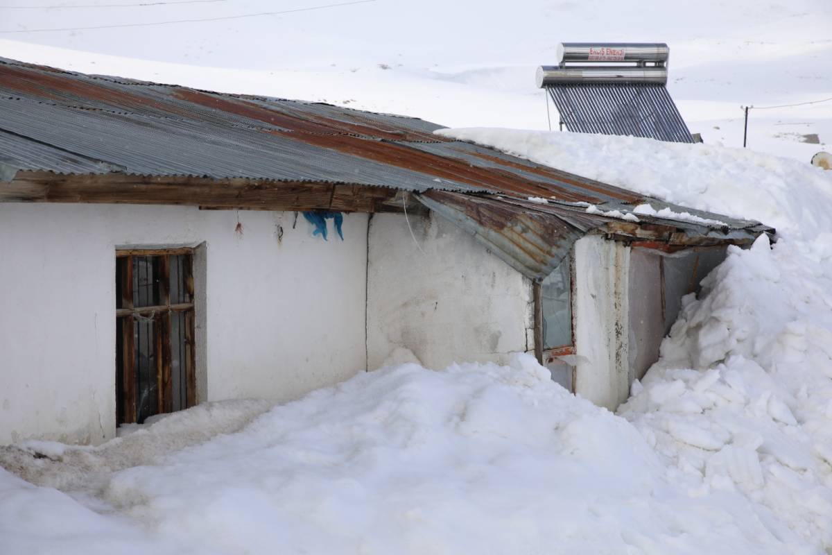 Erciş'te Nisan’da Dizboyu Kar