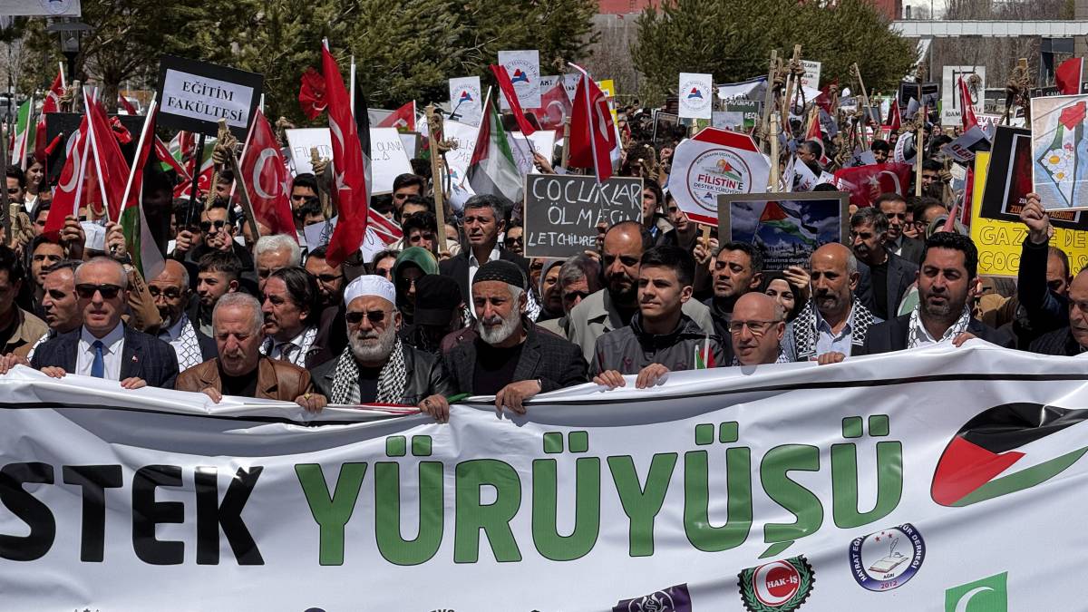 Ağrı Filistin için tek yürek oldu