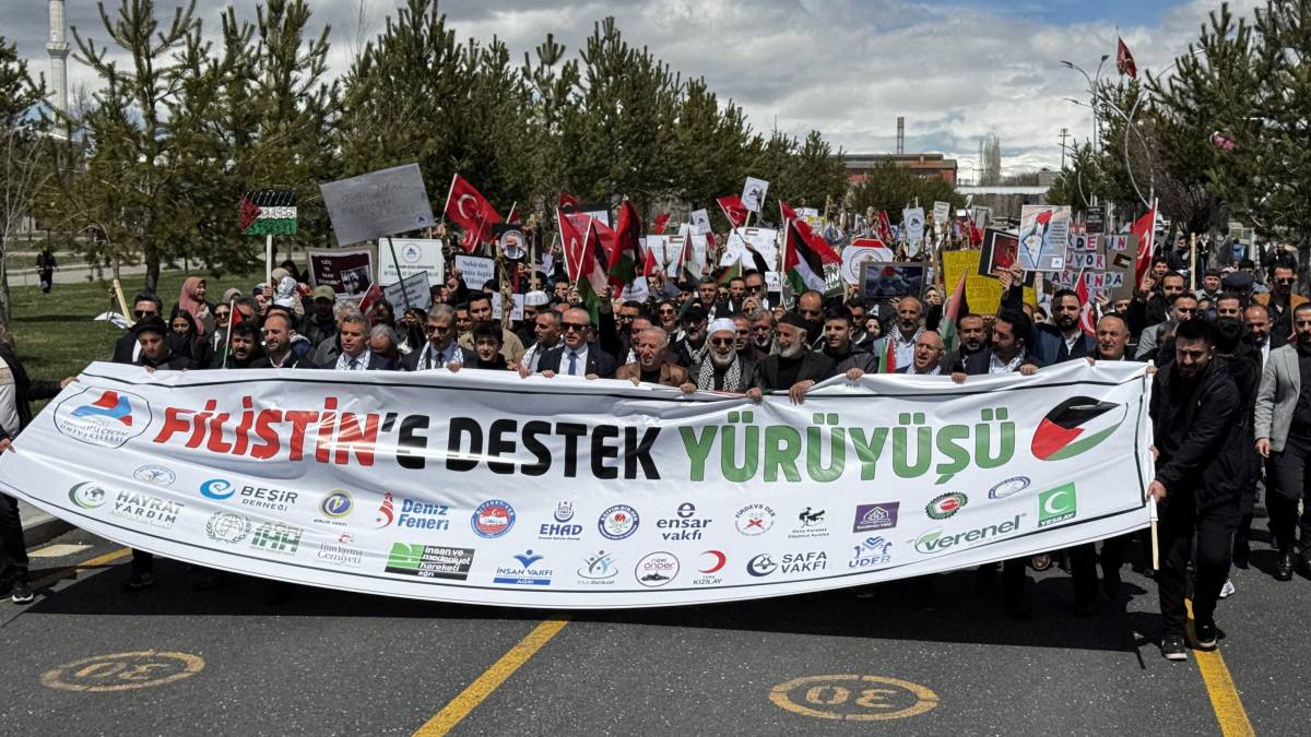 Ağrı Filistin için tek yürek oldu