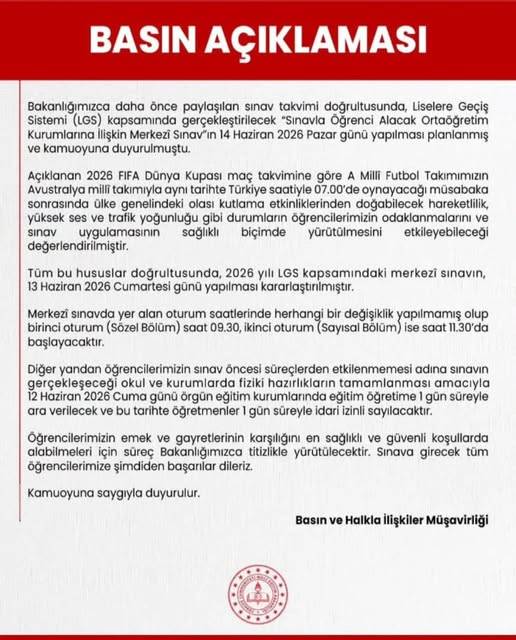 MEB Açıkladı, LGS Tarihi Güncellendi!